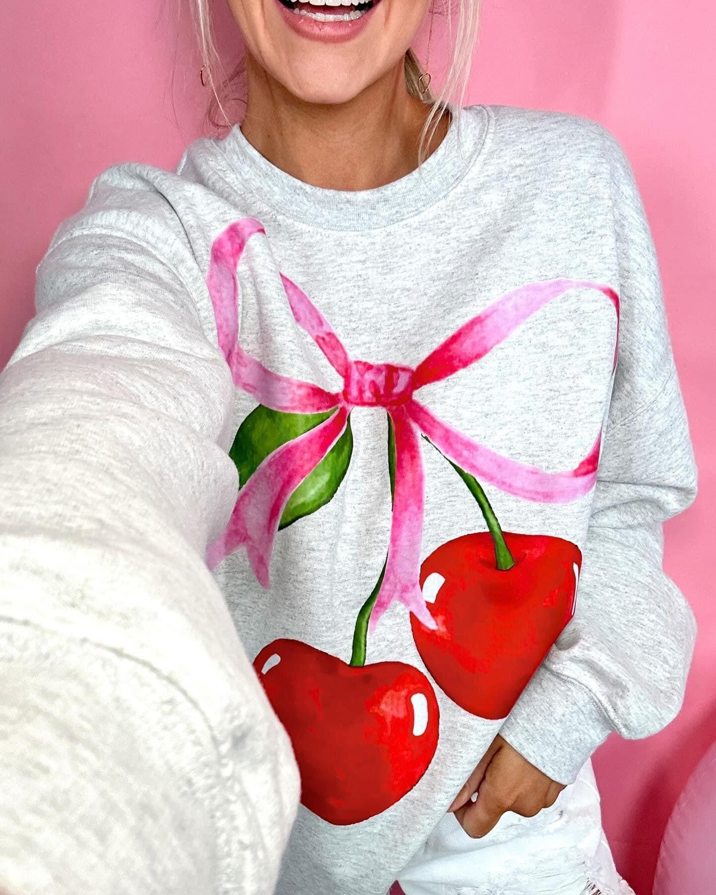 Cherry Bow Crewneck