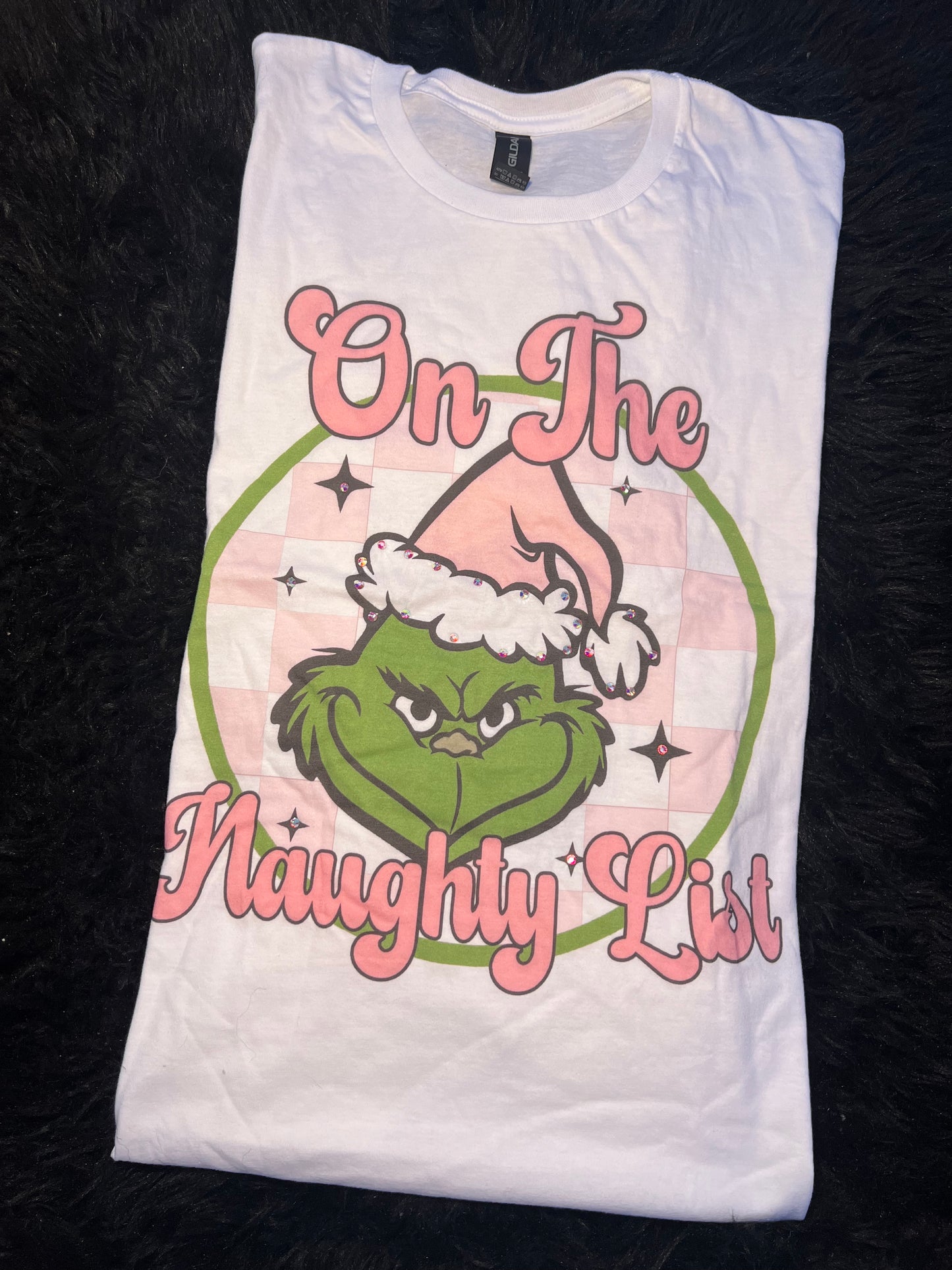 Naughty List tee with Bling