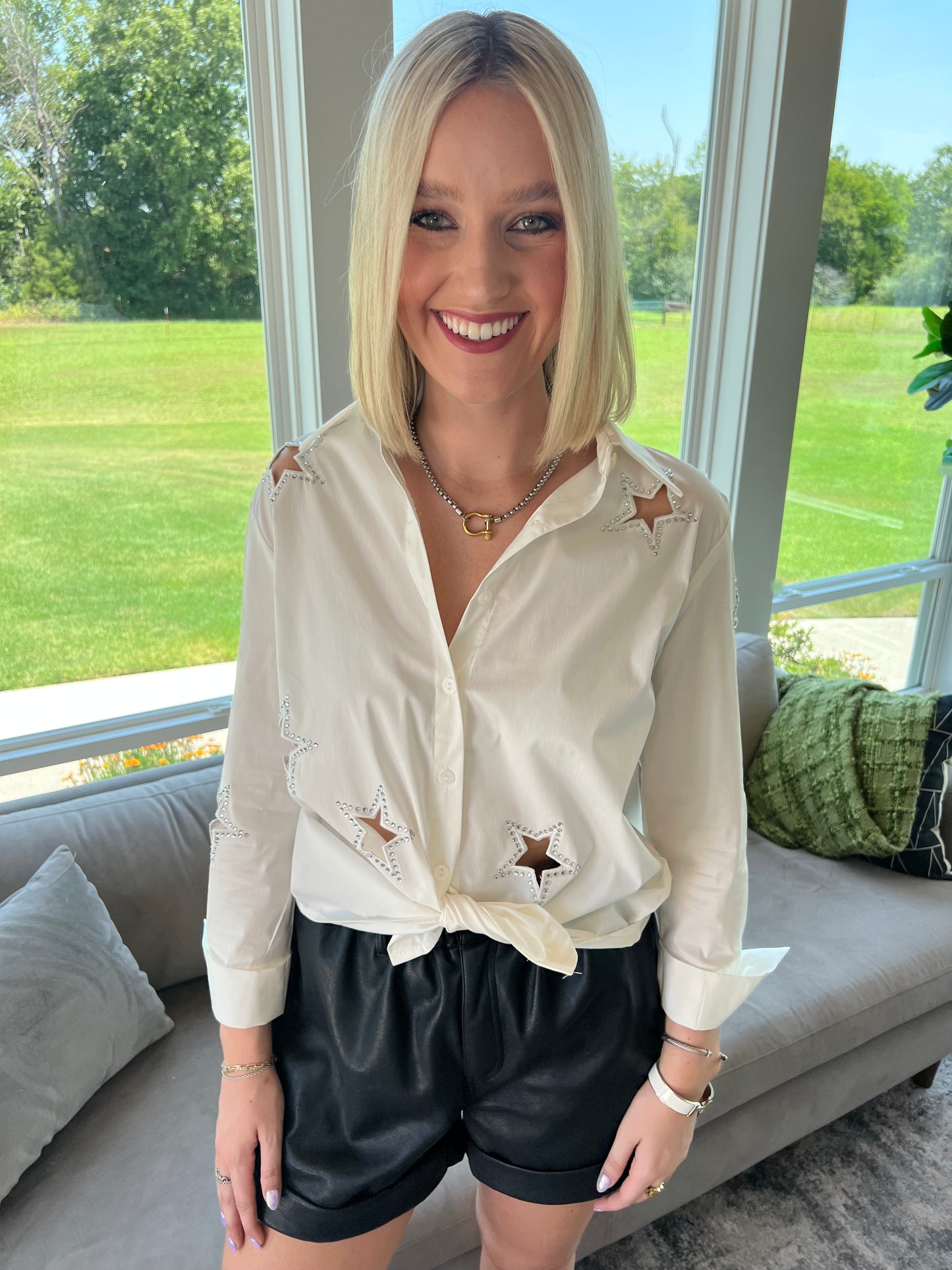 Star Cut Out Blouse