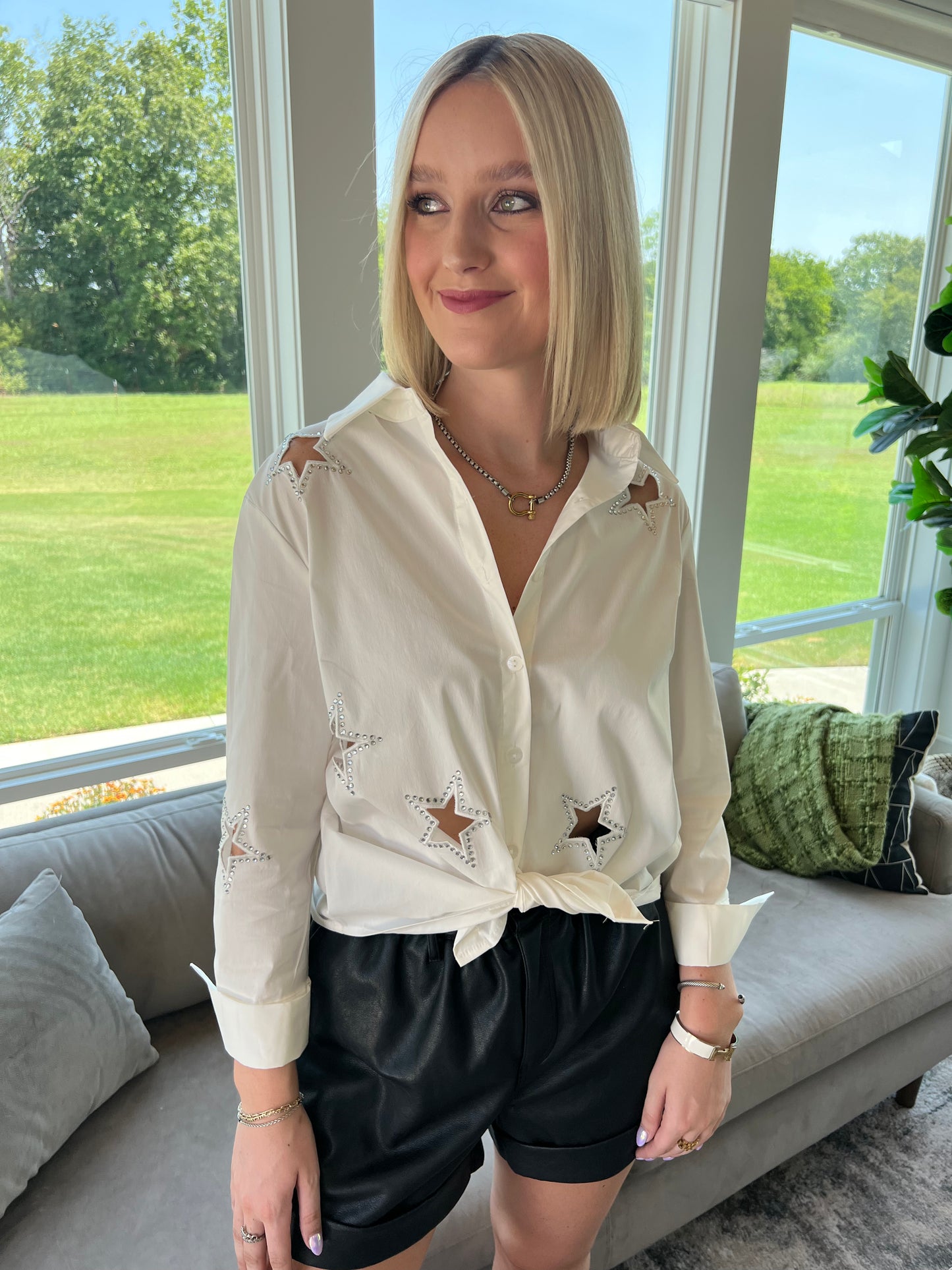 Star Cut Out Blouse