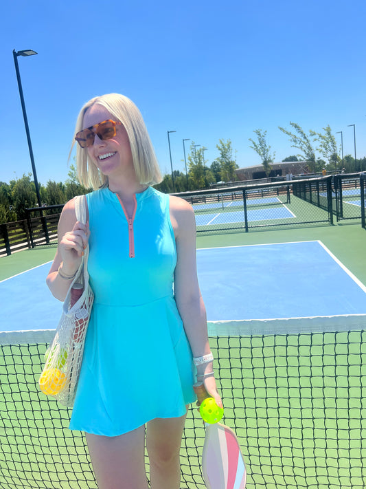 Orange and Teal Tennis Dress