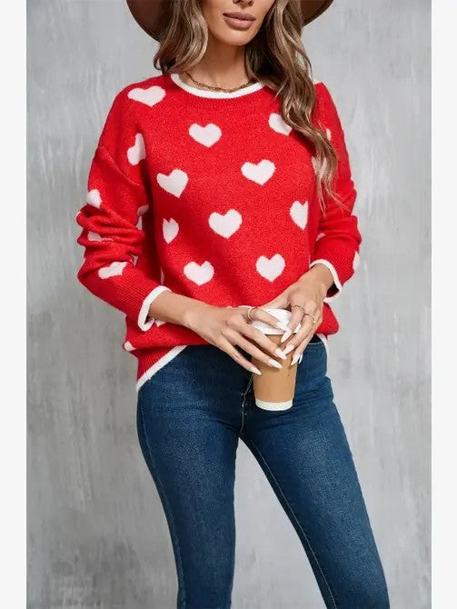 Heart knit sweater