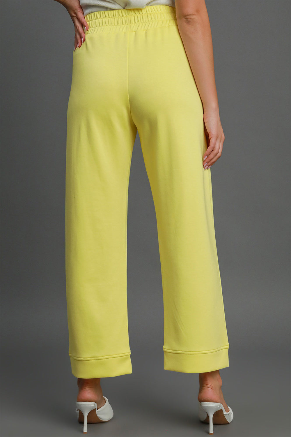 Umgee Drawstring Elastic Waist Wide Leg Pants