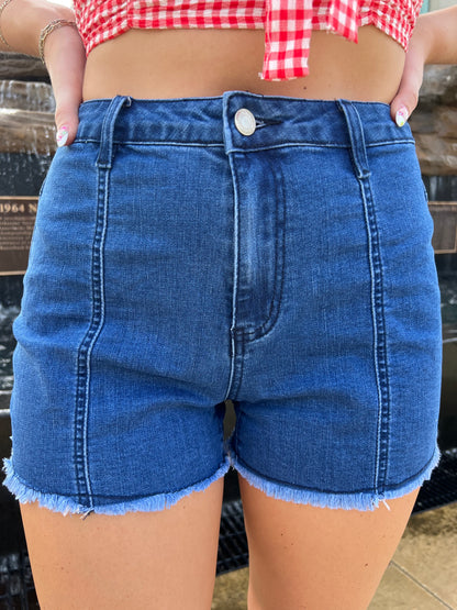 Suede Star Denim Shorts