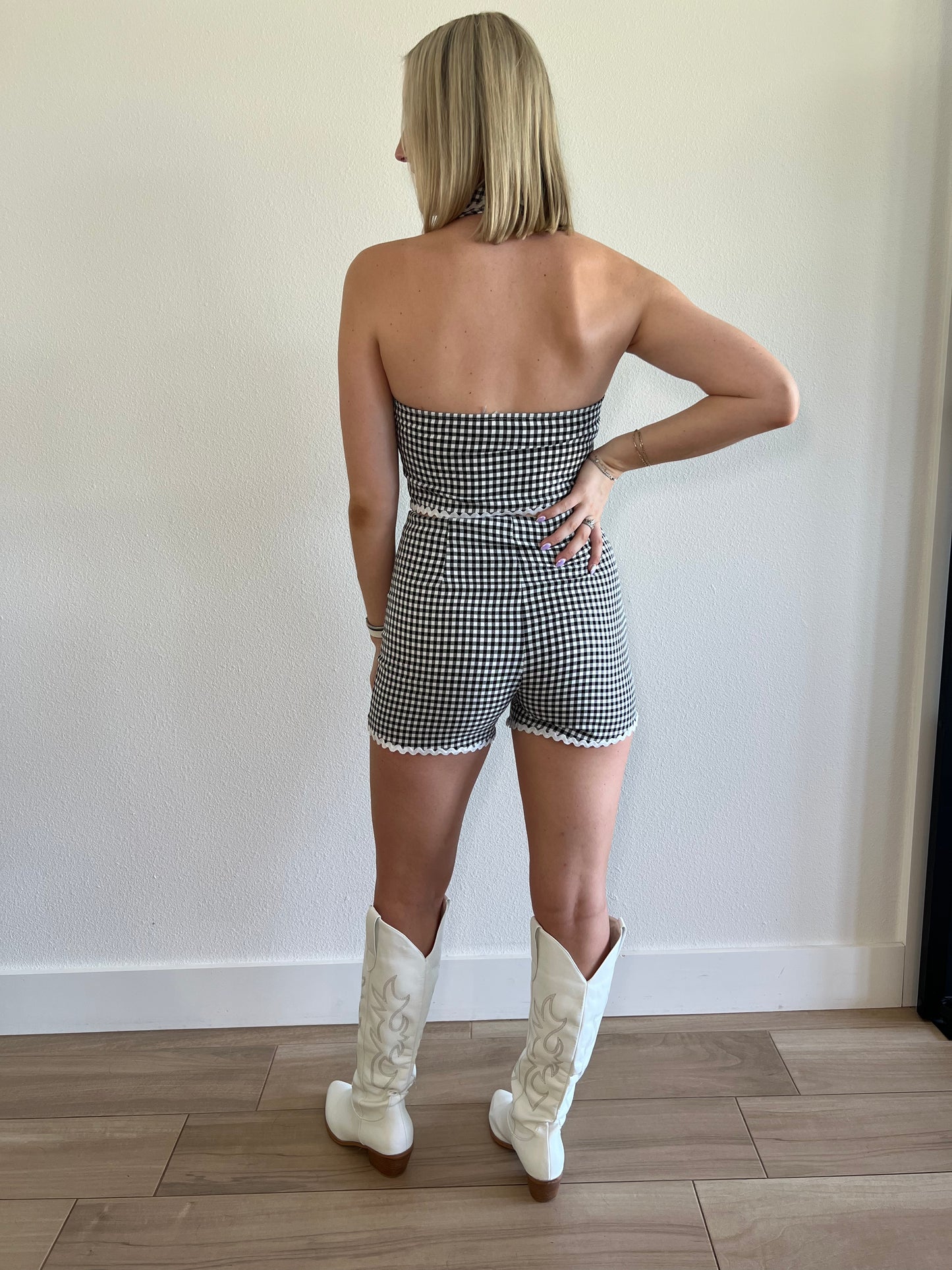 Gingham Halter and Shorts Set