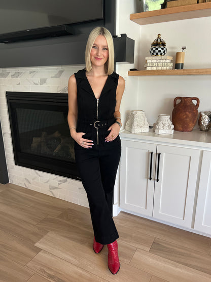 Black Belted Jumpsuit