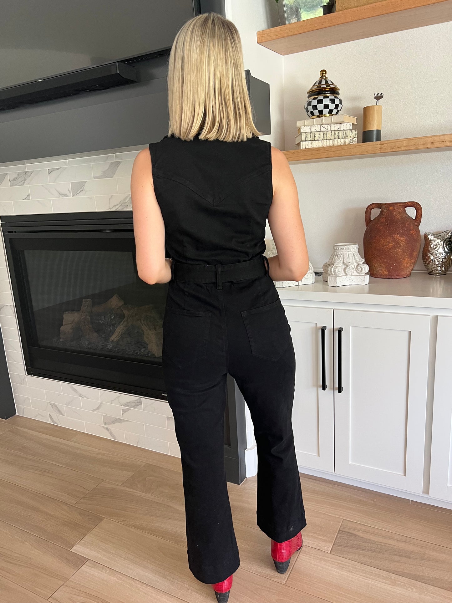 Black Belted Jumpsuit