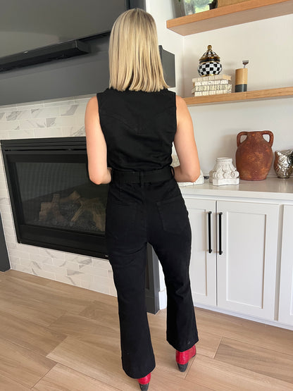 Black Belted Jumpsuit